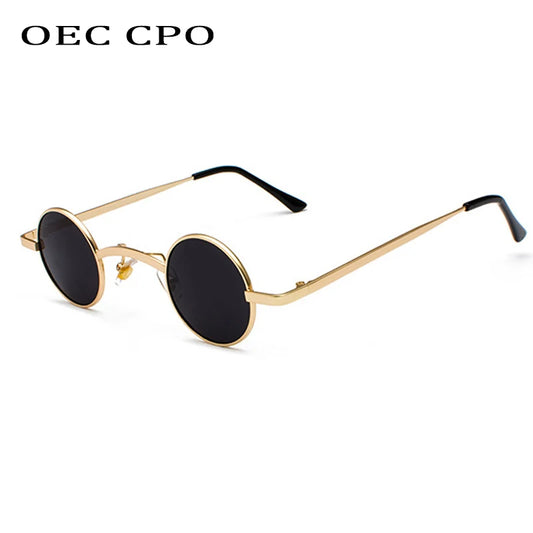 New Ladies Round Sunglasses Women Small Shades Brand Design Metal Men Sun Glasses For Female Shades O89