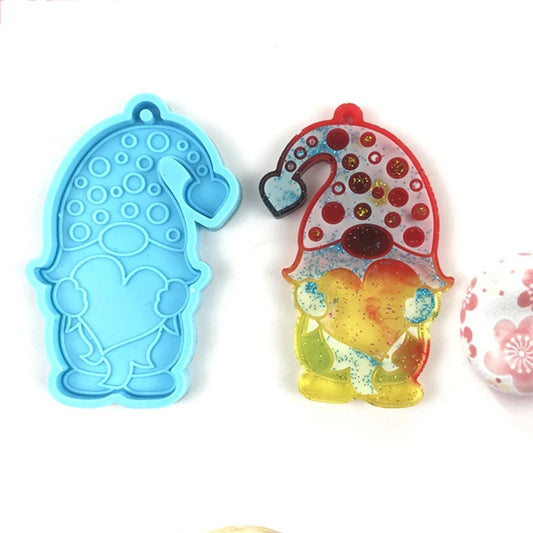 DIY Crafts Jewelry Pendant Making Tool Keychain Epoxy Resin Mold Dwarfs Valentine's Day Keyring Casting Silicone Mould