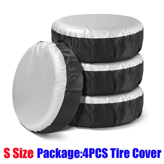 4PCS 13-23inch Car Wheel Tire Cover Case Spare Tire Wheel Bag Tyre Spare Storage Tote Polyester Cloth Wheel Protection Cover
