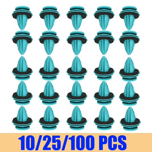 10PCS 25PCS 100PCS Door Panel Clip With Seal Ring Fastener Rivet Bumper Clip Retainer Car Interior Retaining Accessories