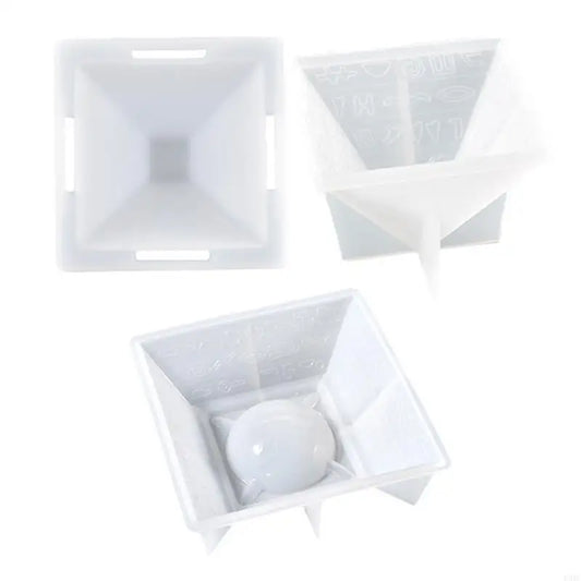 R3MC DIY Crafts Soap Wax Plaster Resin Casting Mold DIY UV Crystal Epoxy Resin Mold Pyramid Ashtray Casting Silicone Mould
