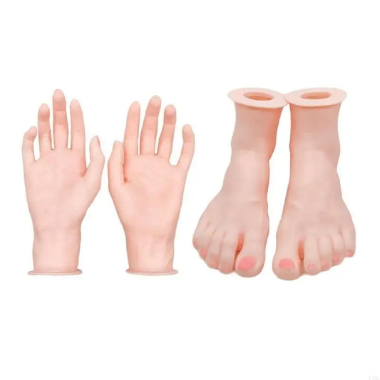 R3MC Articulated Silicone Foot and Hand Property Detailed Hand and Foot Mannequin Display Props for Jewelry and Watches