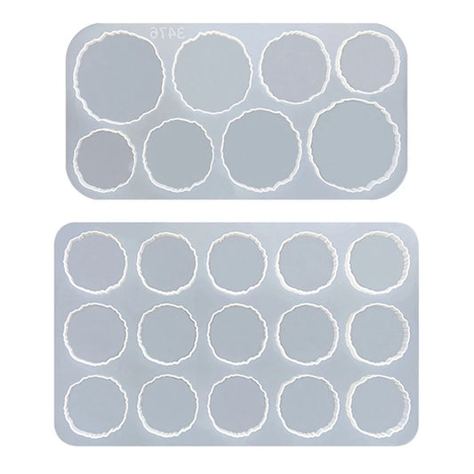 R3MC Irregular Round Silicone Coaster Molds Silicone Resin Mold Epoxy Molds for Casting with Resin Cements and Polymer