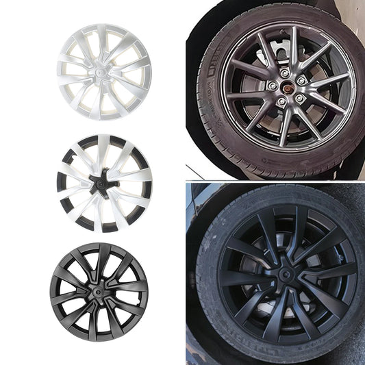 4Pcs Wheel Hub Cap 18 Inch for Tesla Model 3 2018-2022 Automobile Performance Replacement Wheel Hubcap Full Rim Cover Parts