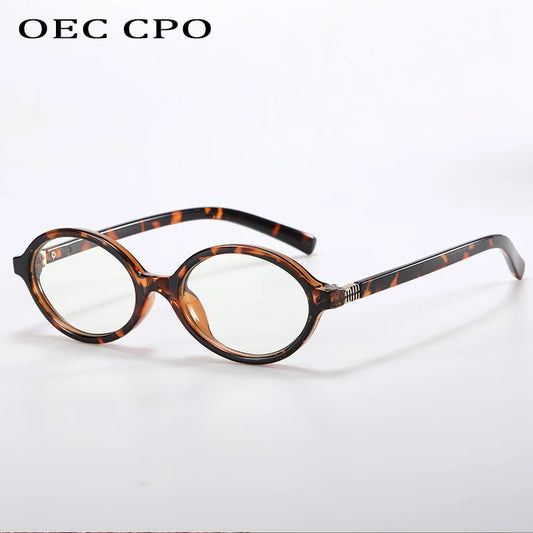 Unisex Retro Oval Eyeglass Frame Transparent Anti-blue Light Computer Glasses Optical Spectacle Frame for Men Women