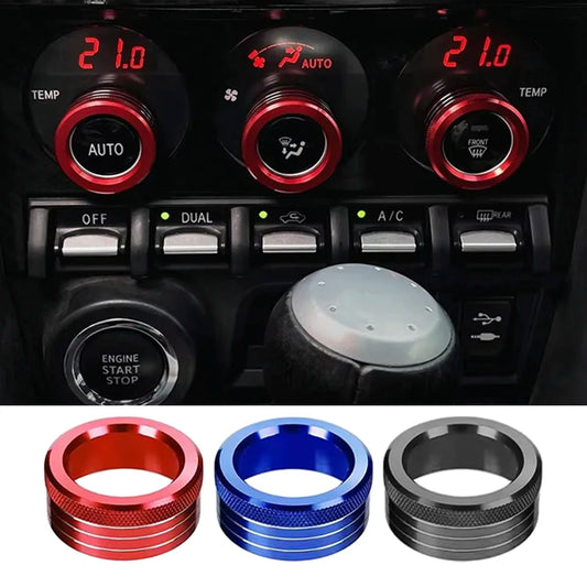 3Pcs/set Car Air Condition Switch Knob Cover Audio Knob Ring Trim for Subaru BRZ Toyota 86 GT86 2013-2020 Blue/Red/Black