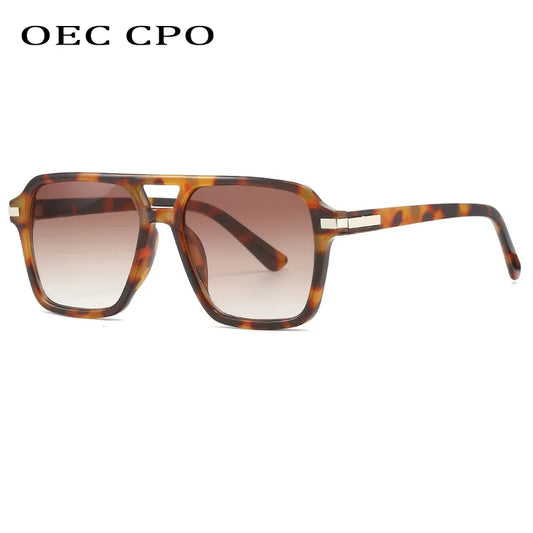 Vintage Square Sunglasses Women Luxury Brand Retro Leopard Brown Sun Glasses Ladies Punk Classic Shades UV400 Eyewear Men Oculos