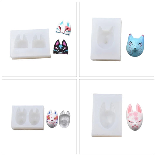 Eye Catching Foxes Mask Accessories Making Silicone Mold DIY Clay Resin Moulds R3MC