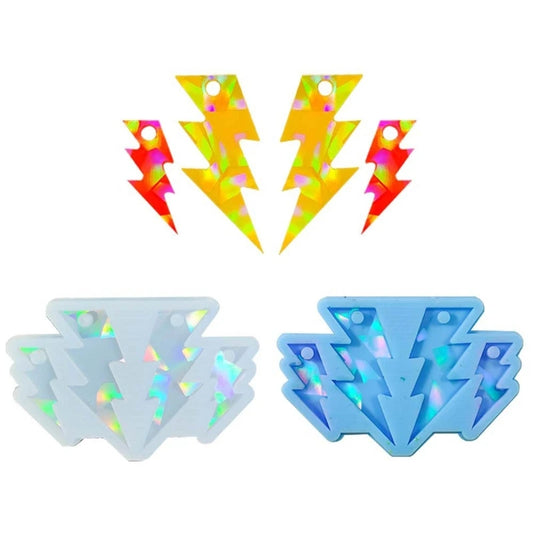 R3MC Silicone Mold for Epoxy Casting DIY Lightnings Pendant Decoration Mold Jewelry