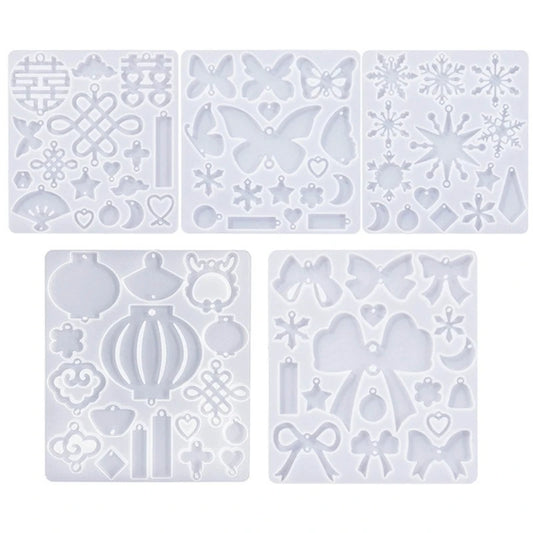 Chinese Earrings Silicone Mold Epoxy Resin Molds DIY Craft Bowknot Butterfly Ornament Pendant Keychain Jewelry Making R3MC