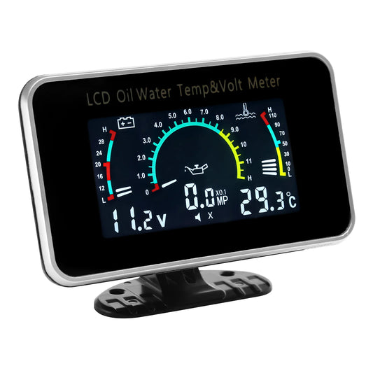 Auto Car Digital Mulitifunctional LCD Gauge 3 IN 1 Oil Temperature+Water Temperature+Voltmeter with Sensor 1/8NPT 12V24V