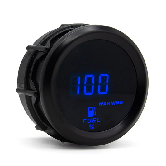 Blue BackLight 2" 52mm Fuel Level Gauge with Red LED Digital Auto Car Oil Tank Meter Indicator 240-33ohm for Petrol Car 12VDC