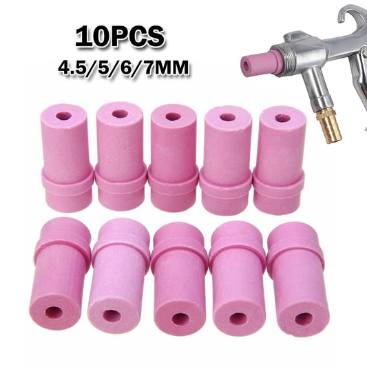 10pcs Sandblaster Feed Blast Spray Ceramic Nozzle Tips Kit Protection Nozzle Sandblasting Gun Abrasive Tool