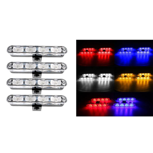 Car Front Grille Strobe Lights Led Flash Warning Emergency Lamp 12V With Wireless Remote Control for Truck Van SUV Motorcycle
