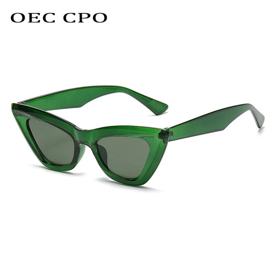 2 PCS Fashion Cat Eye Women Sunglasses UV400 Shades Retro Colorful Trending Sun Glasses Female Punk Eyewear