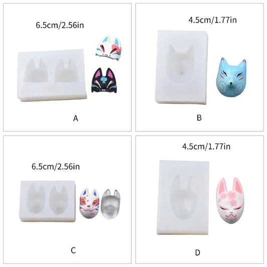 Eye Catching Foxes Mask Accessories Making Silicone Mold DIY Clay Resin Moulds R3MC