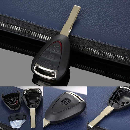 Yetaha 3 Buttons Remote Car Key Case Shell For Porsche 2005- 2012 Boxster Cayman 911 997 Carrera 911 Targa models