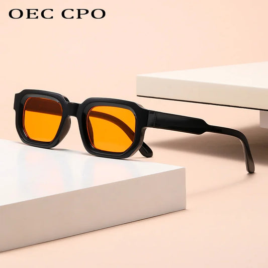 Punk Square Sunglasses Women Fashion Orange Shades UV400 Men Retro Driver Sun Glasses