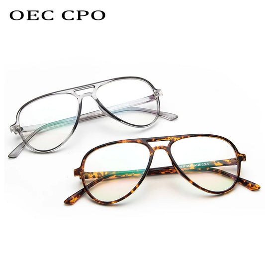 2024 Fashion Vintage Clear Glasses Unisex Eyewear Pilot EyeGlass Optical Glasses Frame Transparent Lens O408
