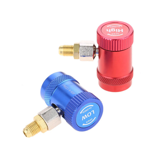 Yetaha R1234yf High Low Side Manual Quick Coupler Connector Air-conditioning M12mm-Male x 1/4'' SAE Male Adapters Brass