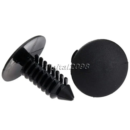 Yetaha 50pcs 8mm Hole Door Rivet Push Clip Lined Cover Barbs for GM Ford Chrysler Nylon Car Fender Bumper Shield Retainer  Rivet