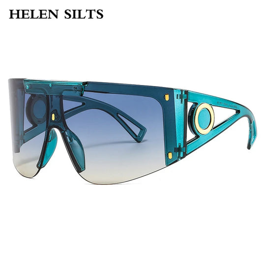 Men's Mask Goggles Sunglasses For Women Fashion One Piece Square Sun Glasses Men Oversized Ladies Eyeglasses UV400 Oculos H146