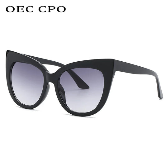 New Brand Star Style Luxury Sunglasses Women Oversized Cat Eye Sunglasses Female Vintage Round Big Frame Outdoor Sunglass UV400