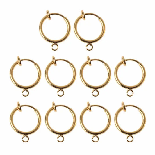 10Pcs DIY Clip On Earring Converters Non-pierced Ear Round Hoops Jewelry Finding