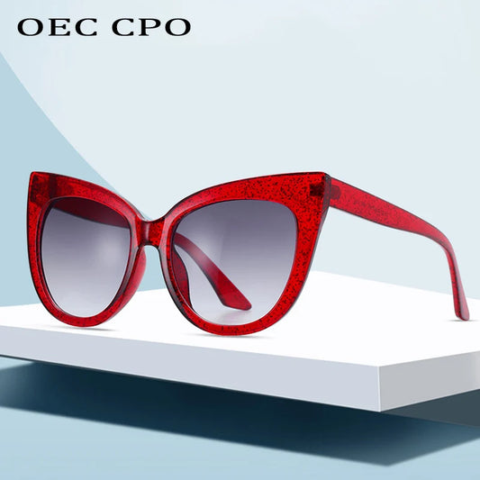 New Brand Star Style Luxury Sunglasses Women Oversized Cat Eye Sunglasses Female Vintage Round Big Frame Outdoor Sunglass UV400