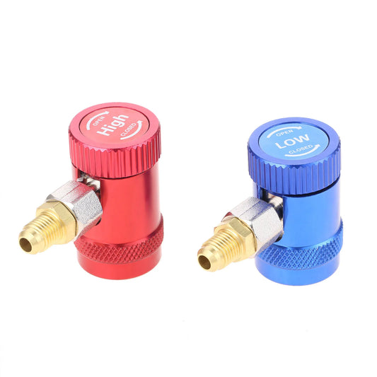 Yetaha R1234yf High Low Side Manual Quick Coupler Connector Air-conditioning M12mm-Male x 1/4'' SAE Male Adapters Brass