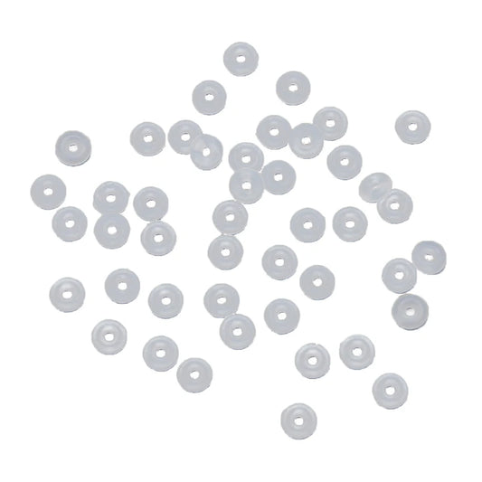 100Pcs Silicone Rubber Stoppers Ring Bead Charms Bracelets Compatible for Use Alone or with Clip Lock Spacer Charm Beads