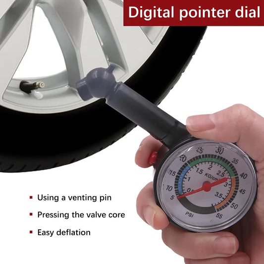 1Pc Car Tire Pressure Gauge Tyre Deflation Pointer Auto Tire Inflation Pressure Gauge Measurement High Precision Meter Detector