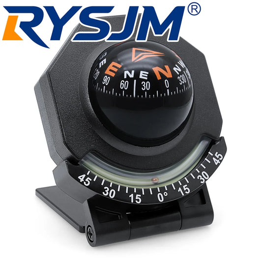 Car Dashboard Compass With Slope Meter 2-In-1 Foldable High Precision Navigation Car Mount Compass Ball Compass for Vehicle Boat