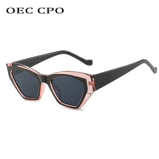 OEC CPO Vintage Cat Eye Sunglasses Women 2022 New Fashion Square Sun Glasses Female Brand Designer Retro Shades Eyewear UV400