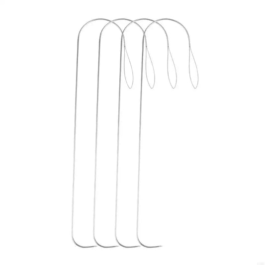 R3MC 4pcs Curved Large Eye Beading Needle Stainless Steel Curved Beading Needle for Professional Jewelry Making and Craft