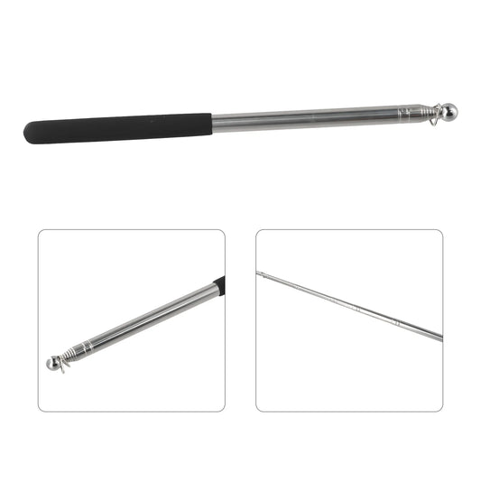 1.6M Telescopic Flagpole Stainless Steel Black Sponge Handle Portable Pole Flag Waving Flagpole Teaching Pointer