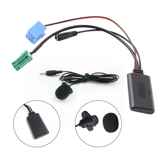 Car Bluetooth 5.0 Module Aux Cable 6 Pin 8 Pin Microphone Handsfree Calling for Renault Clio Espace Kangoo Laguna Megane Scenic