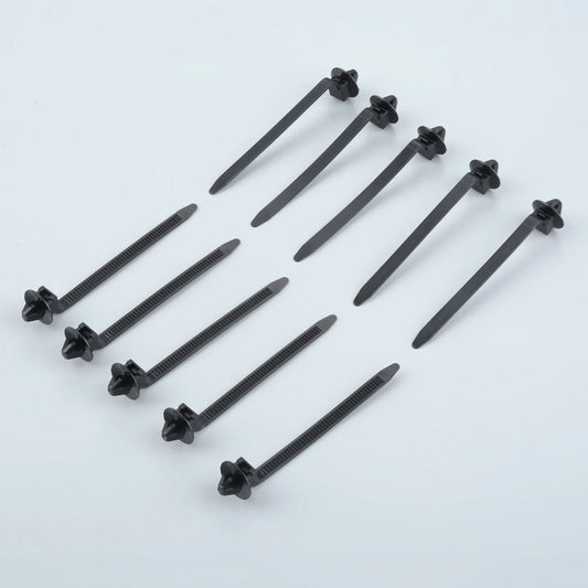 Yetaha 50PCS Car Cable Fastening Ties Nylon Black Car Auto Cable Strap Push Mount Wire Tie Retainer Clip Clamp