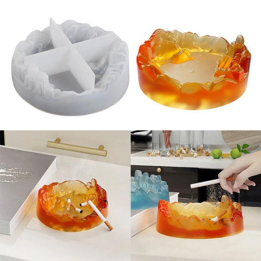 R3MC Ashtray Resin Mold,Cluster Crystal Ashtray Mold Jewelry Box Silicone Mold,Resin Casting Epoxy Mold for Home Decorations