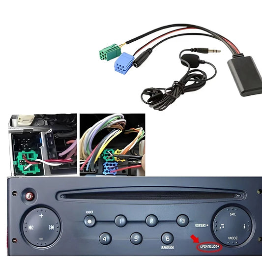 Car Bluetooth 5.0 Module Aux Cable 6 Pin 8 Pin Microphone Handsfree Calling for Renault Clio Espace Kangoo Laguna Megane Scenic