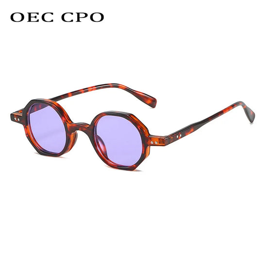 OEC CPO Fashion Round Sunglasses New Women Men Punk Vintage Sun Glasses Female Small Frame Shades Eyewear UV400 De Sol Oculos