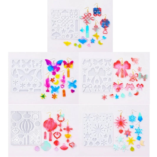 Chinese Earrings Silicone Mold Epoxy Resin Molds DIY Craft Bowknot Butterfly Ornament Pendant Keychain Jewelry Making R3MC