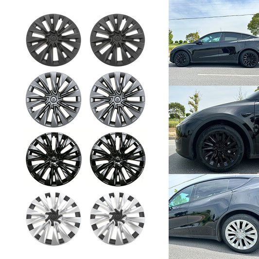 4Pcs Wheel Hub Cap 19 Inch Wheel Cover Performance Replacement Full Rim Cover ABS Plastic for Tesla Model Y 2021-2024 Hub Cap