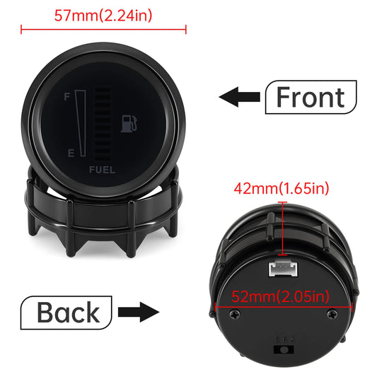 10 LED Display 240-33 ohm 52MM Fuel Level Gauge Fuel Gauge Oil Tank Meter Indicator for Car Truck 12V24VDC
