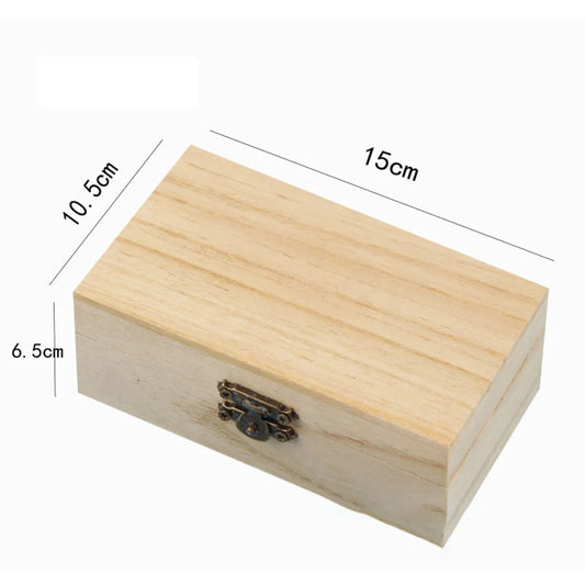 1/3pcs Log Color Scotch Plain Wood Wooden Square Hinged Storage  Boxes Craft Gift Box Handmade Case Box Storage Organization
