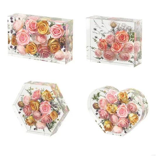 R3MC Decorative Heart Resin Molds for Preserving Flowers and Organizing Books