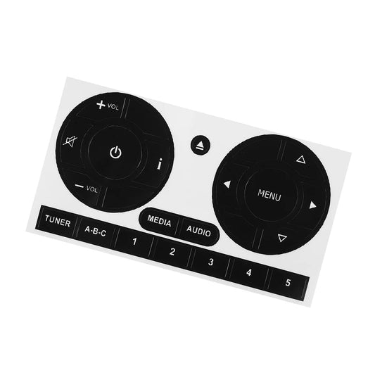 1Pc PVC Car Radio Button Repair Decals for Fiat 500 Matte Black Radio Worn Peeling Button Repair Sticker Car Accessories