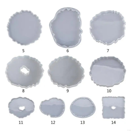 R3MC Silicone Jewelry Making Epoxy Mould Resin Casting Mold Decorative DIY Crystal Agate Mold Irregular Mug Pad