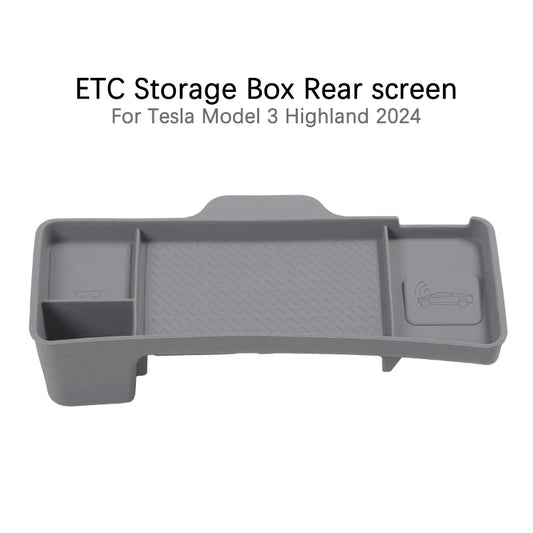 Car Dashboard Storage Box TPE Instrument Panel Tissue Box Center Console Screen Rear Organizer for Tesla Model 3 2024 Highland