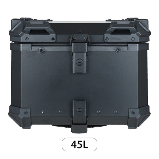 45L Aluminum Top Tail Rear Luggage Storage Tool Case Lock Motorcycle Trunk Helmet Box Universal For Most Motorcycles